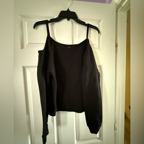 SHEIN Black Ribbed Knit Top - Picture 1 of 5